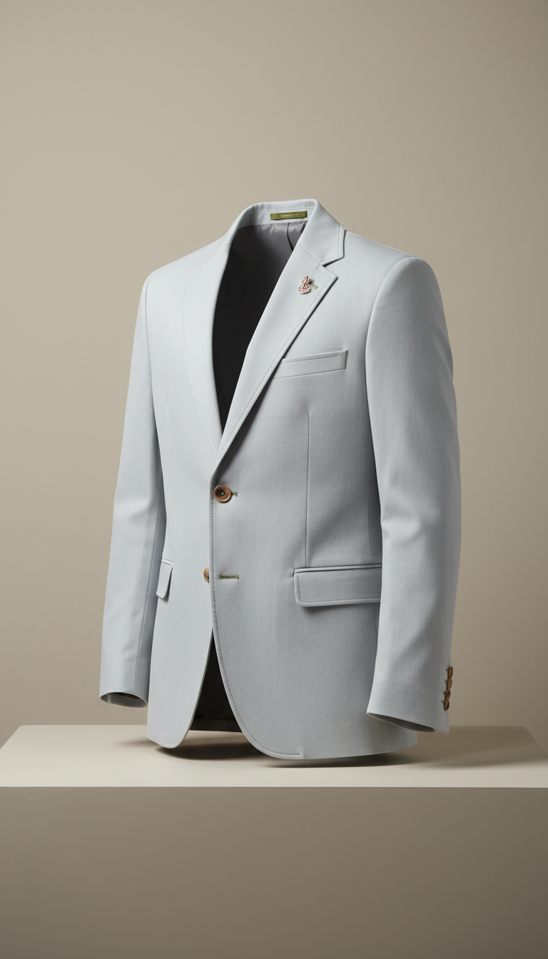 Structured Cotton Blazer with Satin Lining