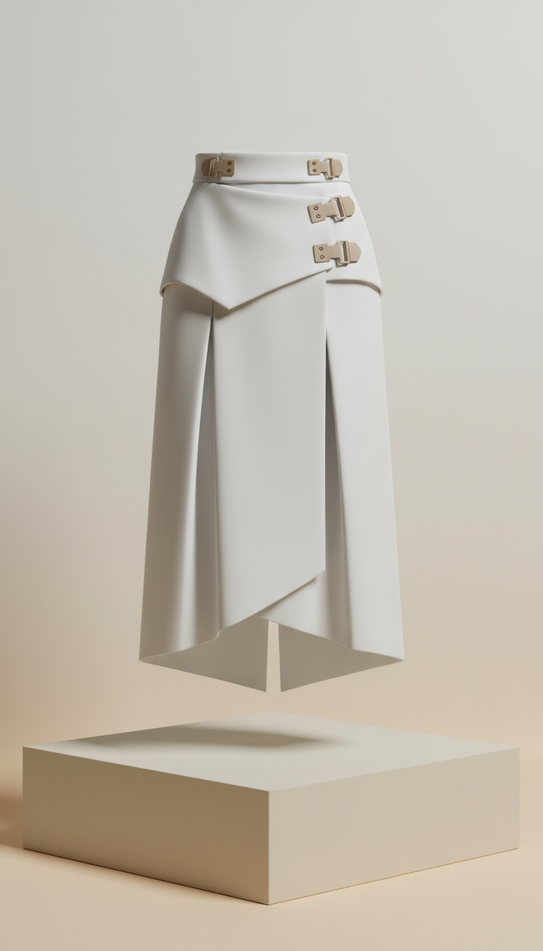 High-Waisted Trousers in Matte Crepe