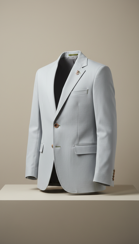 Structured Cotton Blazer with Satin Lining