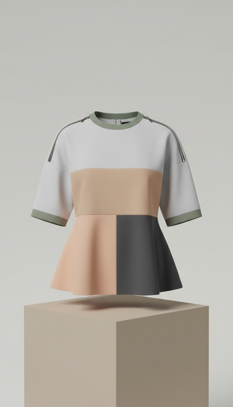 Boxy Silk Top with Extended Sleeves