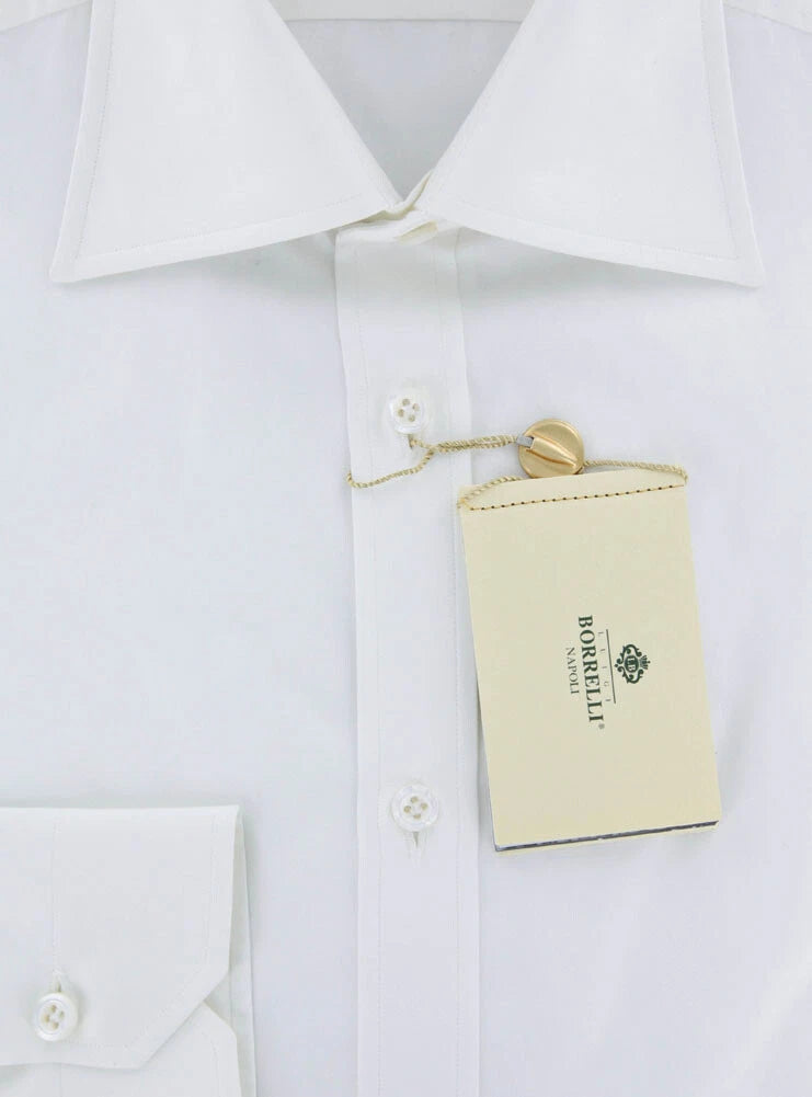 Luigi Borrelli White Solid Cotton