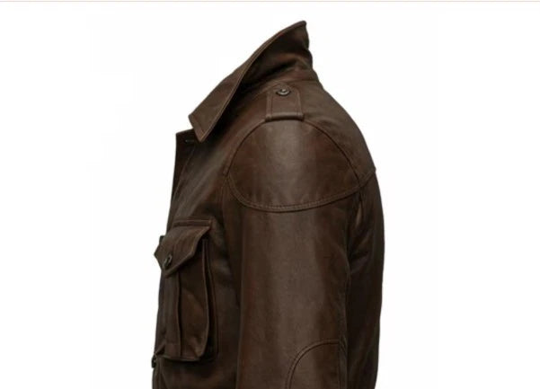 Handmade Leather Jacket Men Real Lambskin