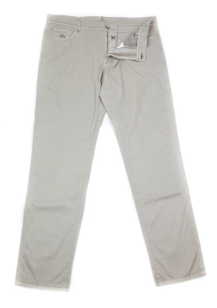Luigi Borrelli Beige Solid Pants