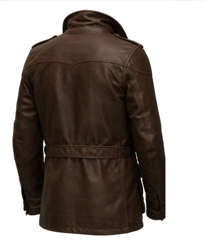 Handmade Leather Jacket Men Real Lambskin