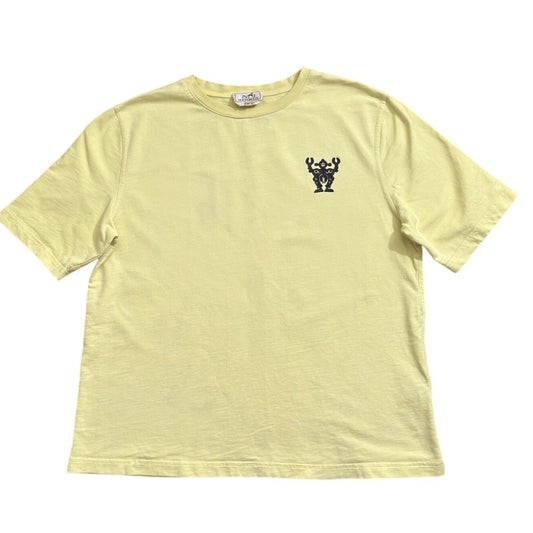 Hermes Mens Yellow Robot Logo Embroidered ( Pre Owned )