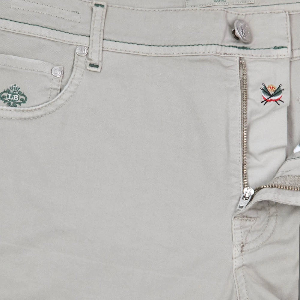 Luigi Borrelli Beige Solid Pants