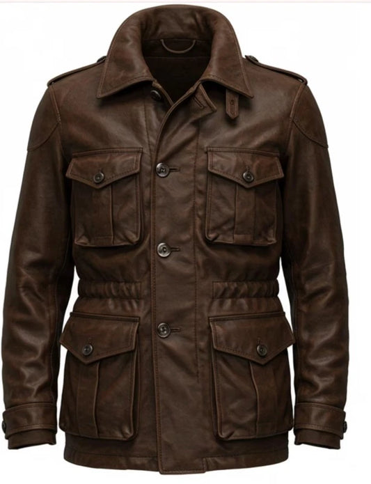 Handmade Leather Jacket Men Real Lambskin
